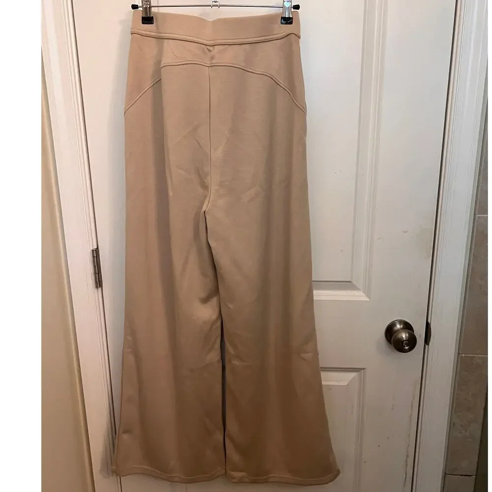 Halara High Waisted Side Pocket Work Wide leg Pants Beige S Athleisure Comfort - Picture 2 of 7